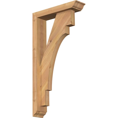 Merced Traditional Smooth Bracket W/ Offset Brace, Western Red Cedar, 3 1/2W X 14D X 26H